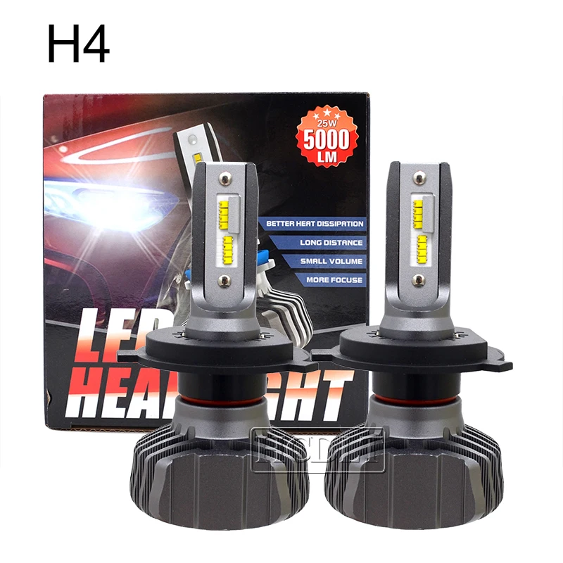Hcdlt супер яркий H4 светодиодный фары лампы H7 H11 HB3 9005 HB4 9006 50 Вт 10000LM чипы ZES 6500 K белый автомобиль Светодиодная лампа для авто фары