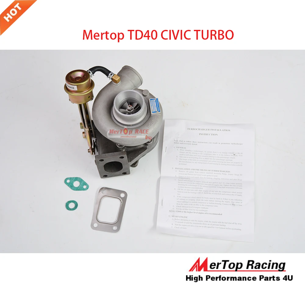 Турбокомпрессор Mertop T25 TD40 CIVI * RACING TURBINERACING для D15 D16. 0 66 AR 76 TRIM 420 + HP|turbo d15|d16 turboupgrade |