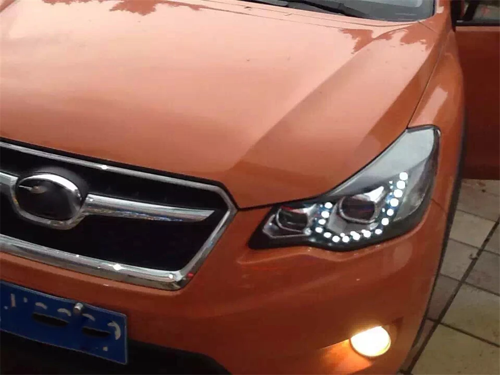 1 пара головных ламп для Subaru XV 2012 2013 фары, светодиодные фары дневного света Биксеноновые линзы Ксеноновые ближнего света