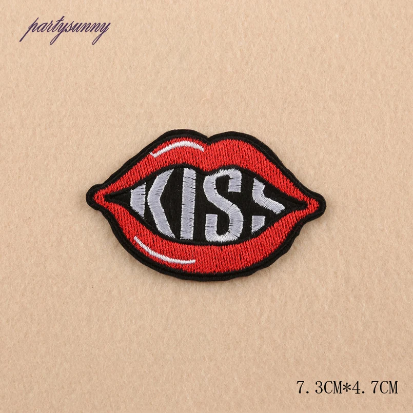 PF Сексуальные Губы Вышитые Патчи Рука Глаз Железа На Патч для Одежды Рюкзак