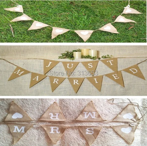 3 упак./лот джутовые свадебные украшения флаг свадебное украшение реквизит для