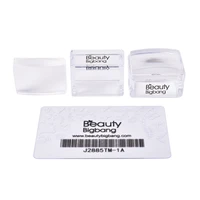 beautybigbang 1 set rectangle jelly silicone nail stamper clear handle manicure stamp template tools stamper for stamping