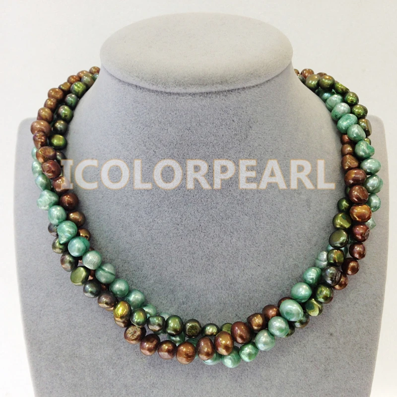 Ожерелье WEICOLOR Круглый разных цветов из натурального пресноводного перца 7-8 мм |