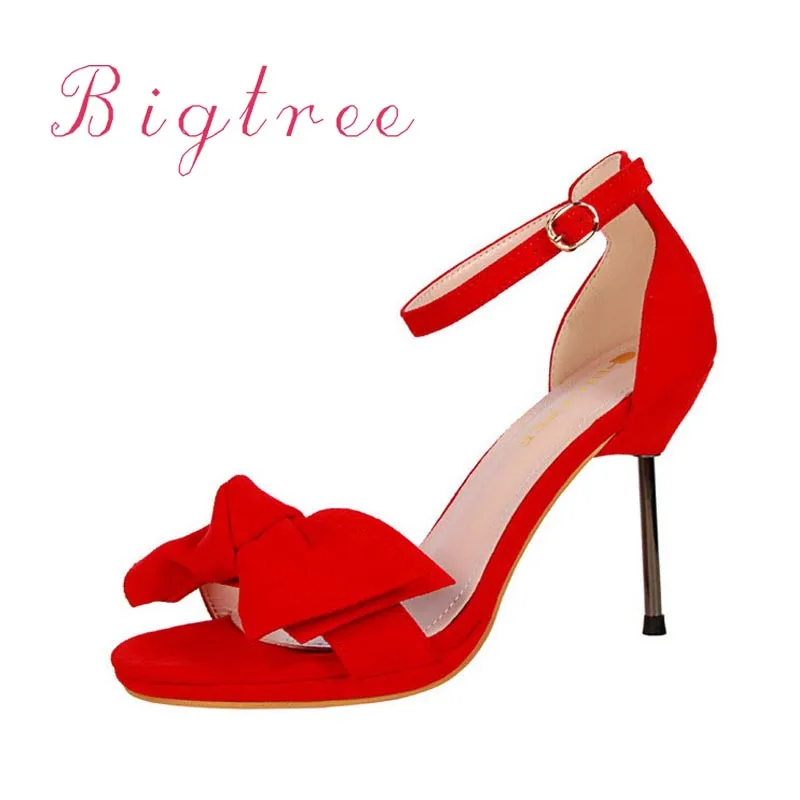 Обувь с Открытым Носком Женщины Насосы Лодыжки Ремень Весна лето Партия Тонкие