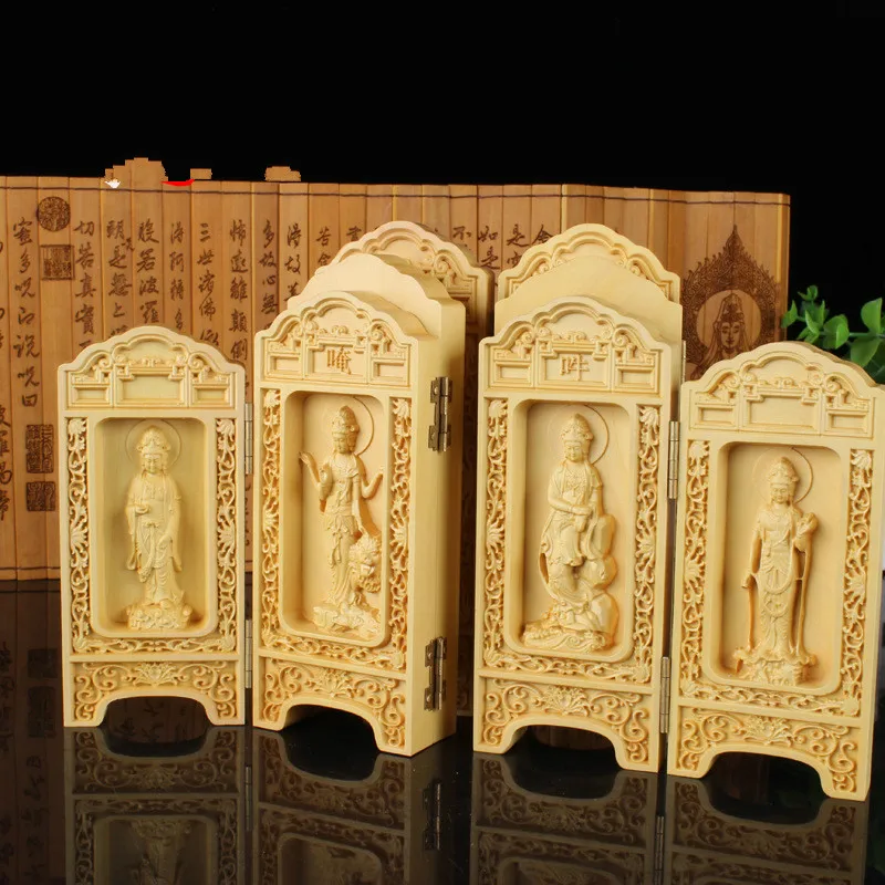 Хит продаж новые деревянные резинки с изображением Будды и Гуаньинь поделки для