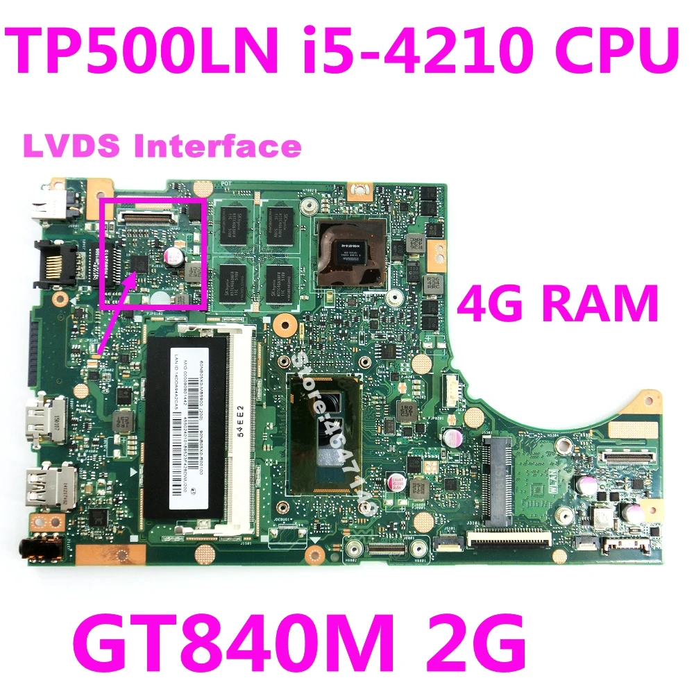 TP500LN i5 4210 CPU GT840M 2 Гб 4G RAM материнская плата для ASUS TP500L TP500LJ TP500LD Transformer Book Flip 100%