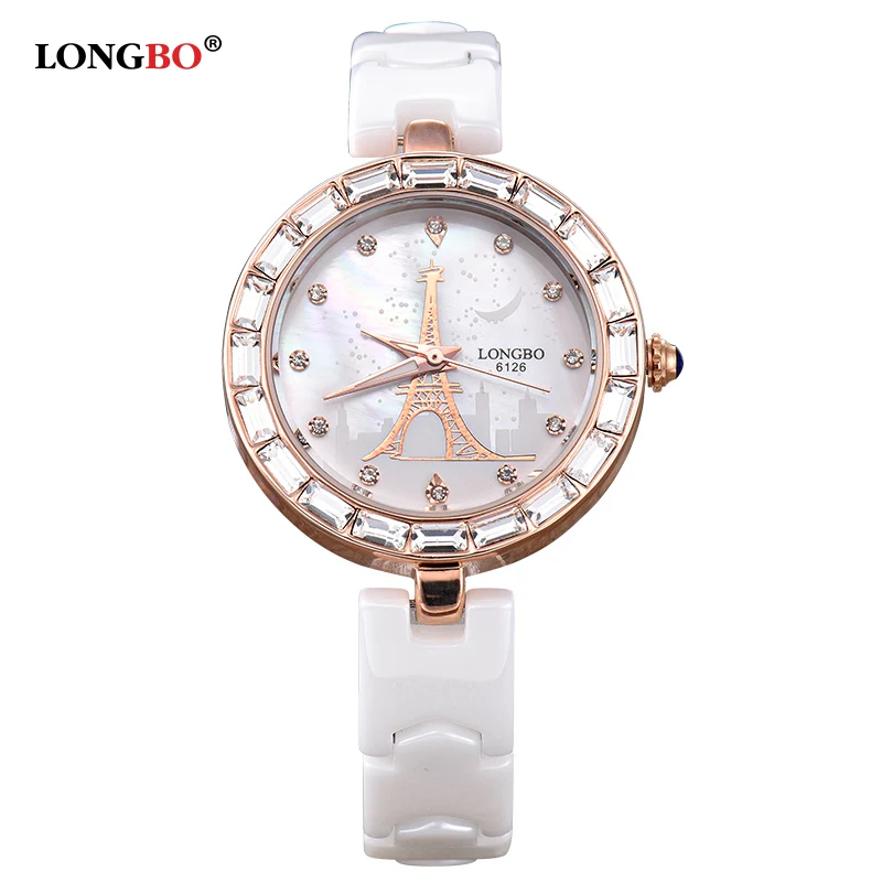 Настоящие керамические часы женские модные с изображением Эйфелевой башни