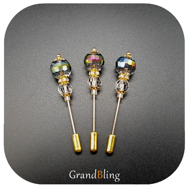 Новое поступление блестящие бусины с кристаллами булавка на лацкан и для хиджаба