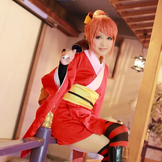 [Фото] аниме гинтама Серебряная душа есихара кимоно Кагура платье косплей костюм