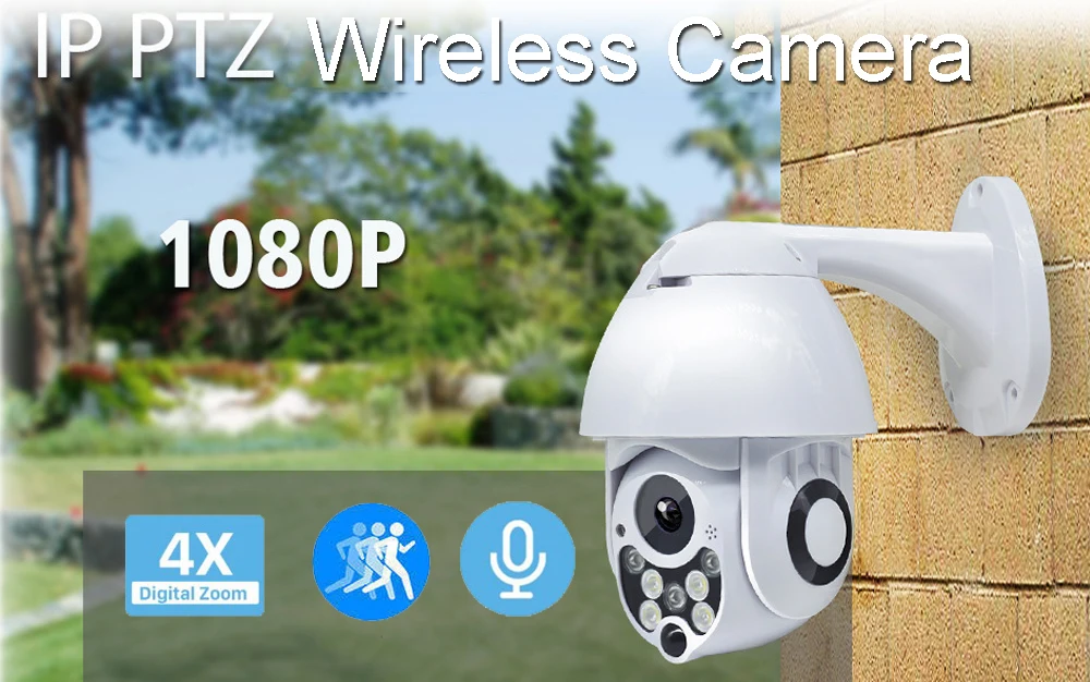 Ip-камера 1080 P, Wi-Fi, наружная, PTZ, скоростная, купольная, с зумом, ИК Сеть, CCTV камера, беспроводная, для безопасности, наблюдения, камера, внешняя, ipcam cam