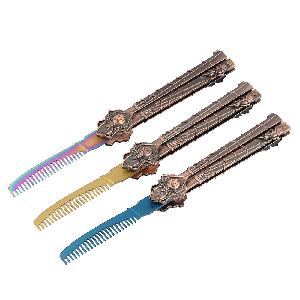 Cs Go красочный тренировочный BALISONG Металлический Гребень с бабочкой нож складной