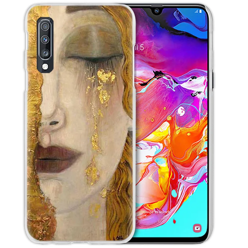 Чехол Kiss Gustav Klimt для samsung Galaxy A50 A70 A20e A40 A30 A20 A10 A8 A6 Plus A9 A7 жесткий прозрачный чехол для телефона из поликарбоната