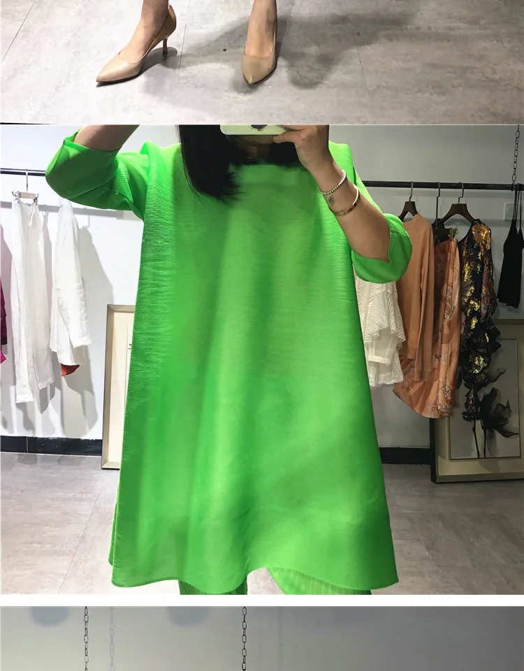 Changpleat весенние летние женские двухкомпонентные комплекты Miyak плиссированные дизайн свободные большие размеры Твердые Женские костюмы мода прилива S69