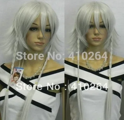 Парик parrucca Мелким Оптом бесплатная доставка Новый Косплей Серебристый Белый Reflex