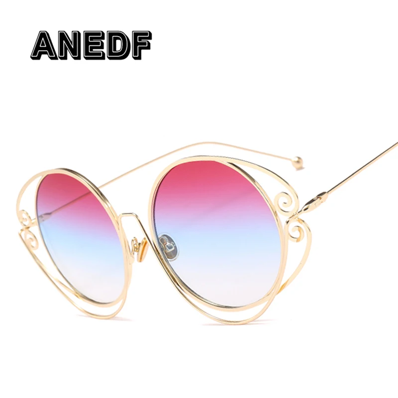 Anedf Модный Круглый Для женщин Солнцезащитные очки женские Элитный бренд дизайн