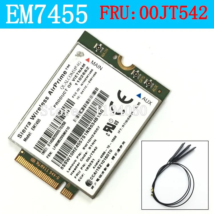 EM7455 Sierra Wireless FDD / TDD LTE 4G модуль Gobi6000 для Lenovo FRU: 00JT542 01AX756 T460 T460p L560 Йога 260 P50|lte 4g|wwan 4gwwan