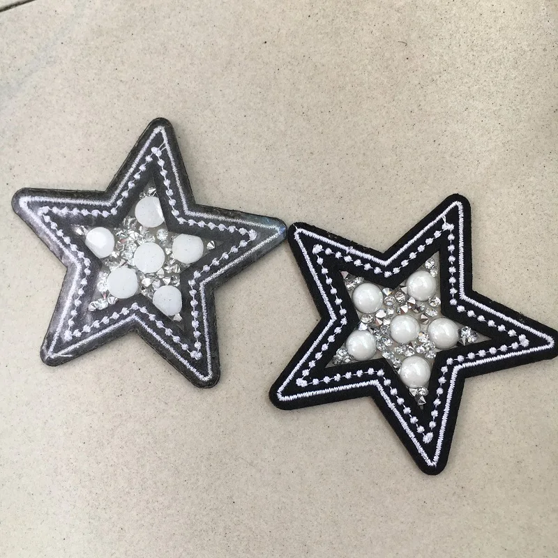 10PCs Star Patch Applique Embroidery Clothes Badges Patches Iron on T-shirt Hat DIY Decoration Rhinestones Badge for Coat Jacket | Дом и сад