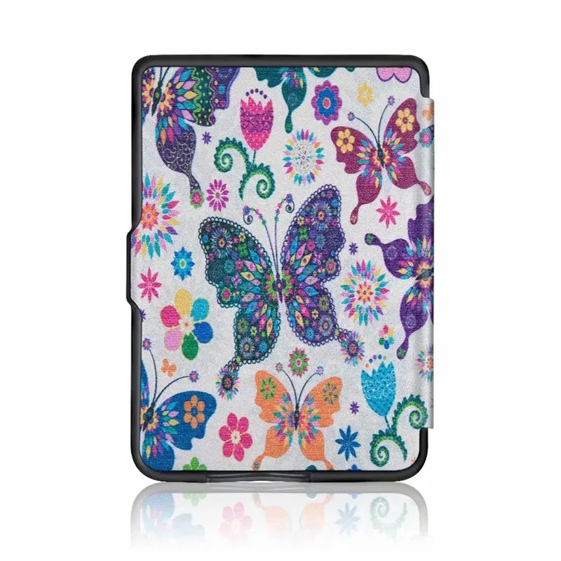 Butterfly Печатный чехол из искусственной кожи чехол для Kobo Clara N249 Прозрачный HD 6," чехол для электронной книги силиконовый Магнитный защитный Чехол+ пленка+ стилус - Цвет: Butterfly