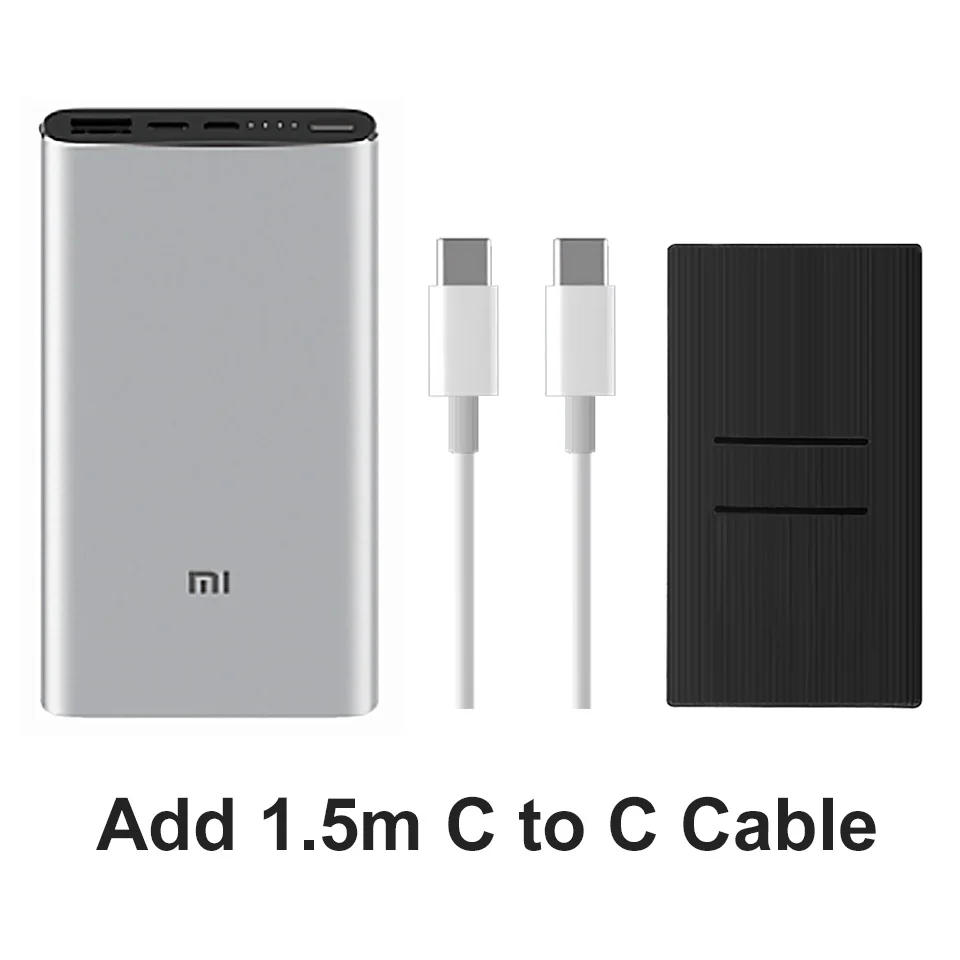 Mi Xiao mi power Bank, 10000 мА/ч, 3 внешних аккумулятора, QC3.0, зарядка, двойной USB выход, 18 Вт, быстрая зарядка, 10000 мА/ч, внешний аккумулятор для телефона