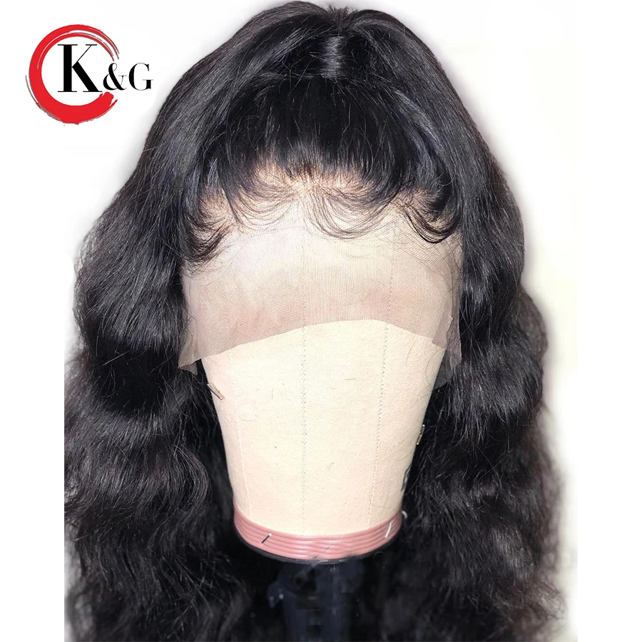 KUNGANG 13*6 Deep Part Lace Front Human Hair Wigs Body Wave Brazilian Remy Wig For Women Pre Plucked With Baby | Шиньоны и парики
