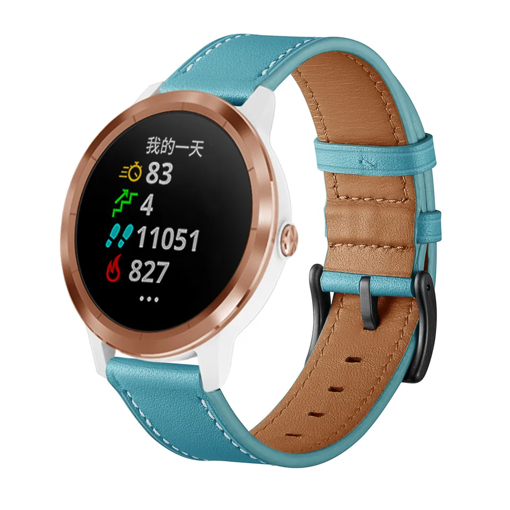 Для Garmin Vivoactive 3/Vivomove HR часы ремешок для мужчин/женщин кожаный ремешок браслет для samsung Galaxy Watch 42 мм/Active 2 1 ремень