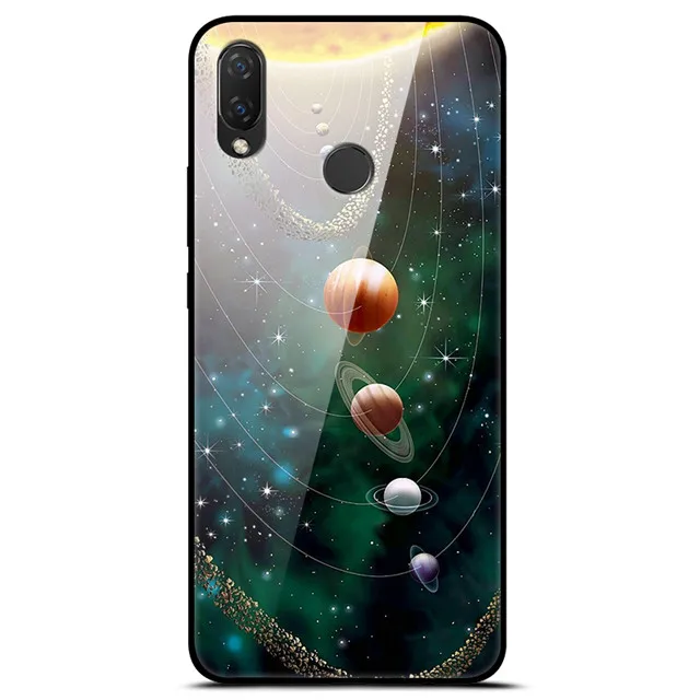 Для huawei Nova 3 чехол 6,3 ''стекло закаленное Роскошная твердая задняя крышка для huawei Nova 3 чехол для телефона NOVA3 Coque Мягкий Бампер Funda - Цвет: 24