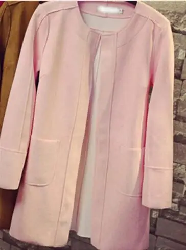 pink Casaco feminino Ранняя весна новое свободное сложное и длинное замшевое пальто блузки пальто для женщин Женское пальто G467 - Цвет: pink