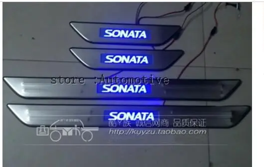 

Car auto accessories led door sill scuff plate led welcome pedal for Hyundai Sonata 2011 2012 2013 stainless steel 4pcs per set