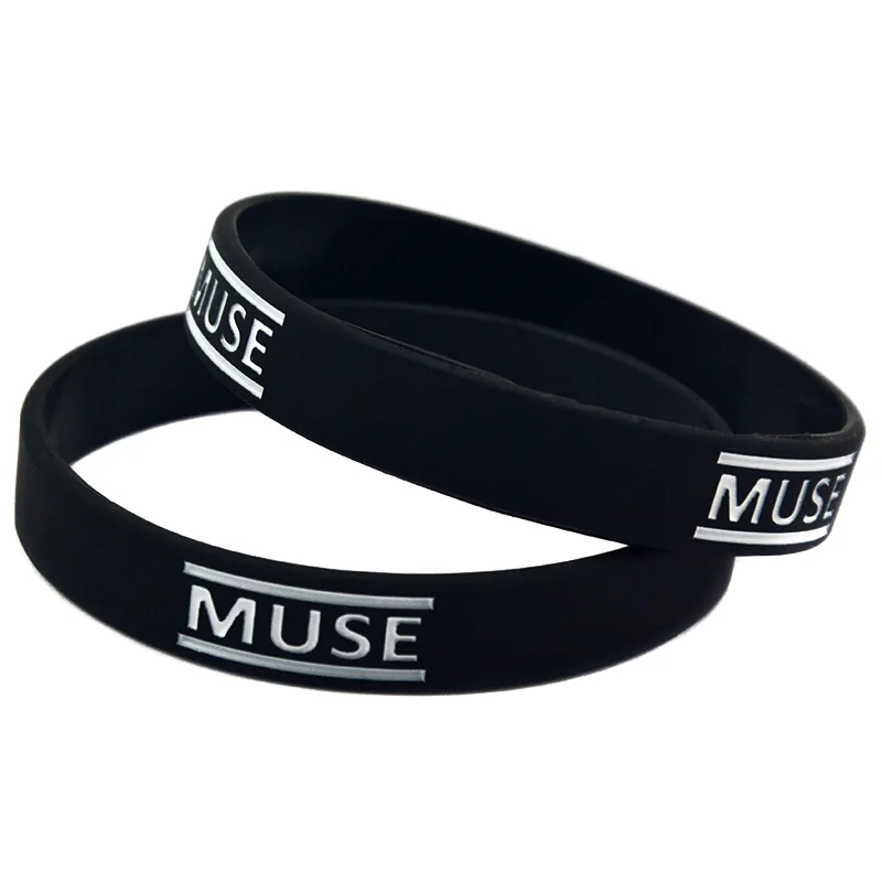 Силиконовый браслет Muse 1 шт. ширина 1/2 дюйма черный для музыкальных