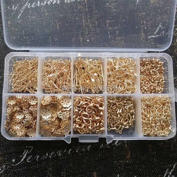 

(KC Gold-Basic металлические принадлежности) 1800 шт./компл., Mix 10 видов стилей KC, цветная Застежка/Pin/коннектор/крышка из бусин, аксессуары для ювелир...