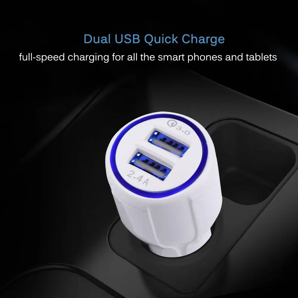 Новинка 2019 сертифицированное Qualcomm быстрое зарядное устройство QC3.0 с двойным USB