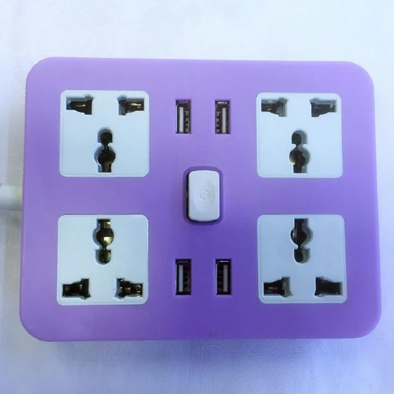 Умная универсальная розетка 4AC, универсальные розетки 4USB, быстрая зарядка, силовая полоса для дома, офиса, офиса, Великобритании/ЕС/США, вилка