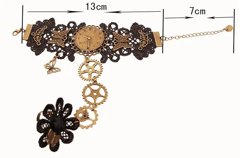 Браслет в стиле стимпанк с милыми бабочками | Украшения и аксессуары