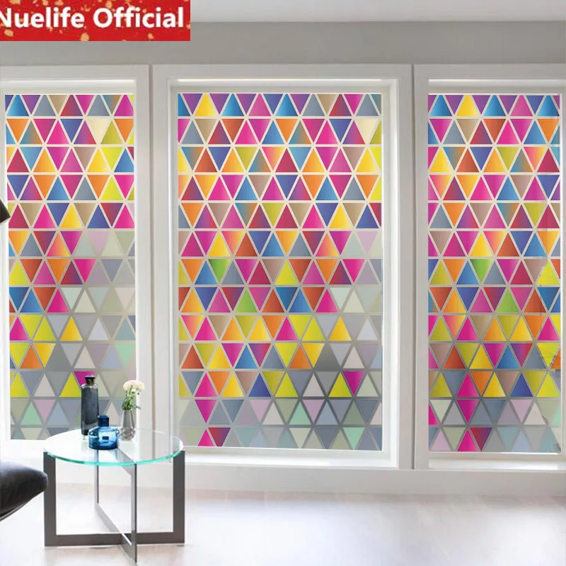 Цветные нерегулярные алмазные статичные наклейки для матового стекла