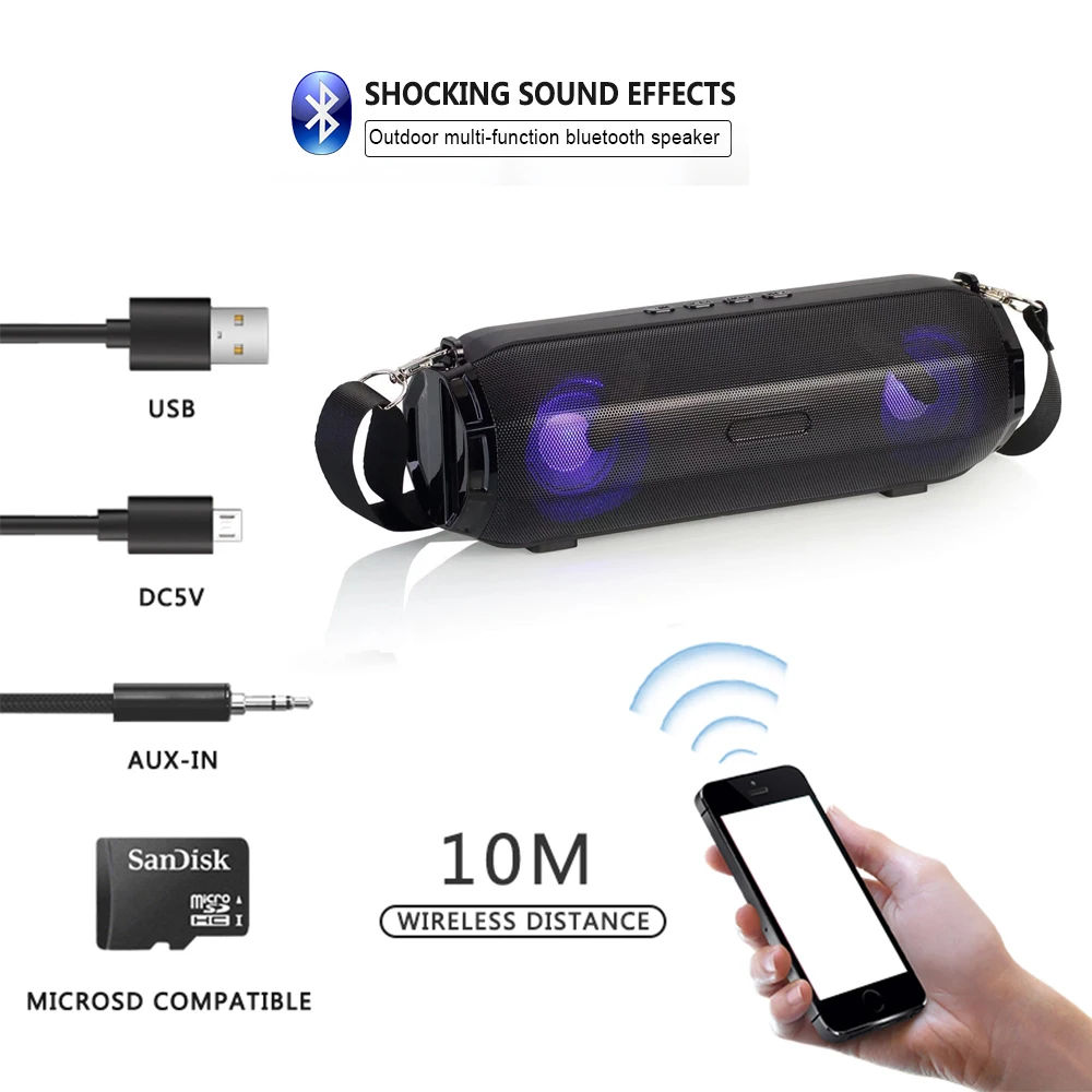Bluleki портативный Bluetooth динамик Портативный беспроводной громкоговоритель