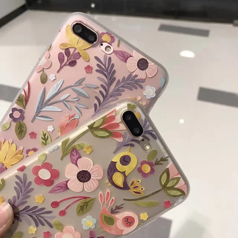 Новый ультра тонкий 3D рельефный милый чехол для iPhone 7 6 6S Plus мягкий силиконовый