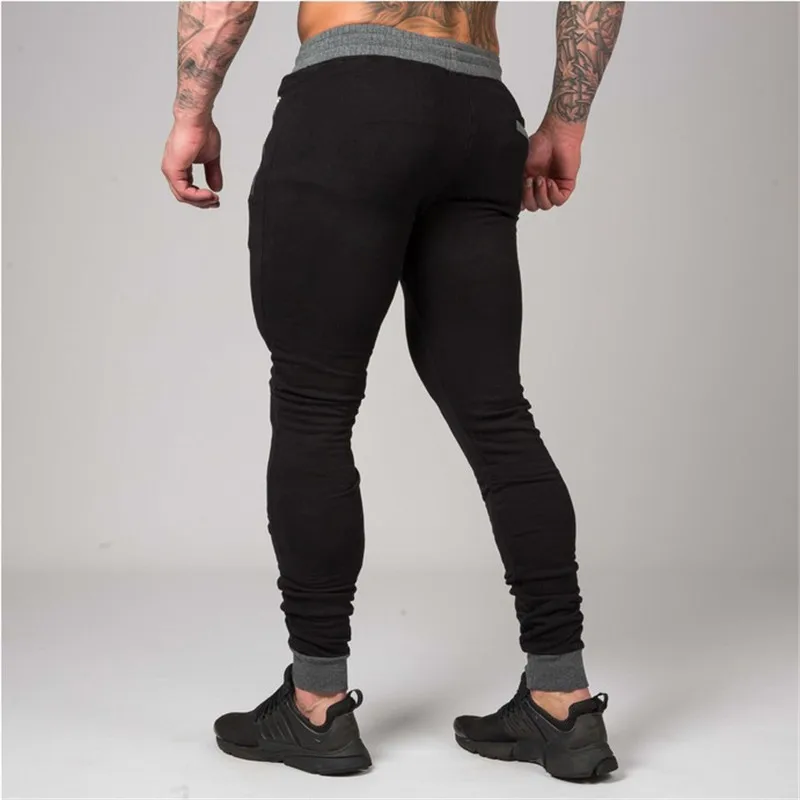 2017 New Mens cotton Sweatpants male gyms Fitness Sportswear Casual Brand trousers Man Joggers Skinny Pencil Pants clothing | Мужская