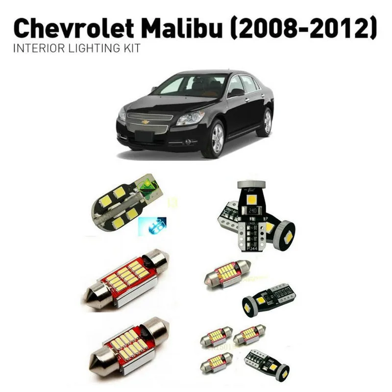 

Led interior lights For Chevrolet malibu 2008-2012 11pc Led Lights For Cars lighting kit automotive bulbs Canbus Error Free