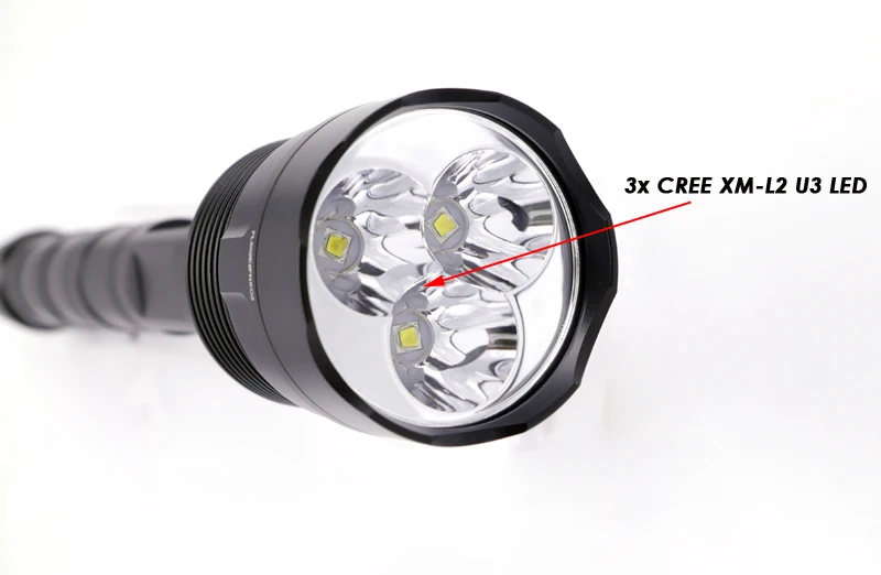 Светодиодный тактический фонарик Trustfire TR 3T6 3xCREE 3L2 XML2 U3 перезаряжаемые фонарики с