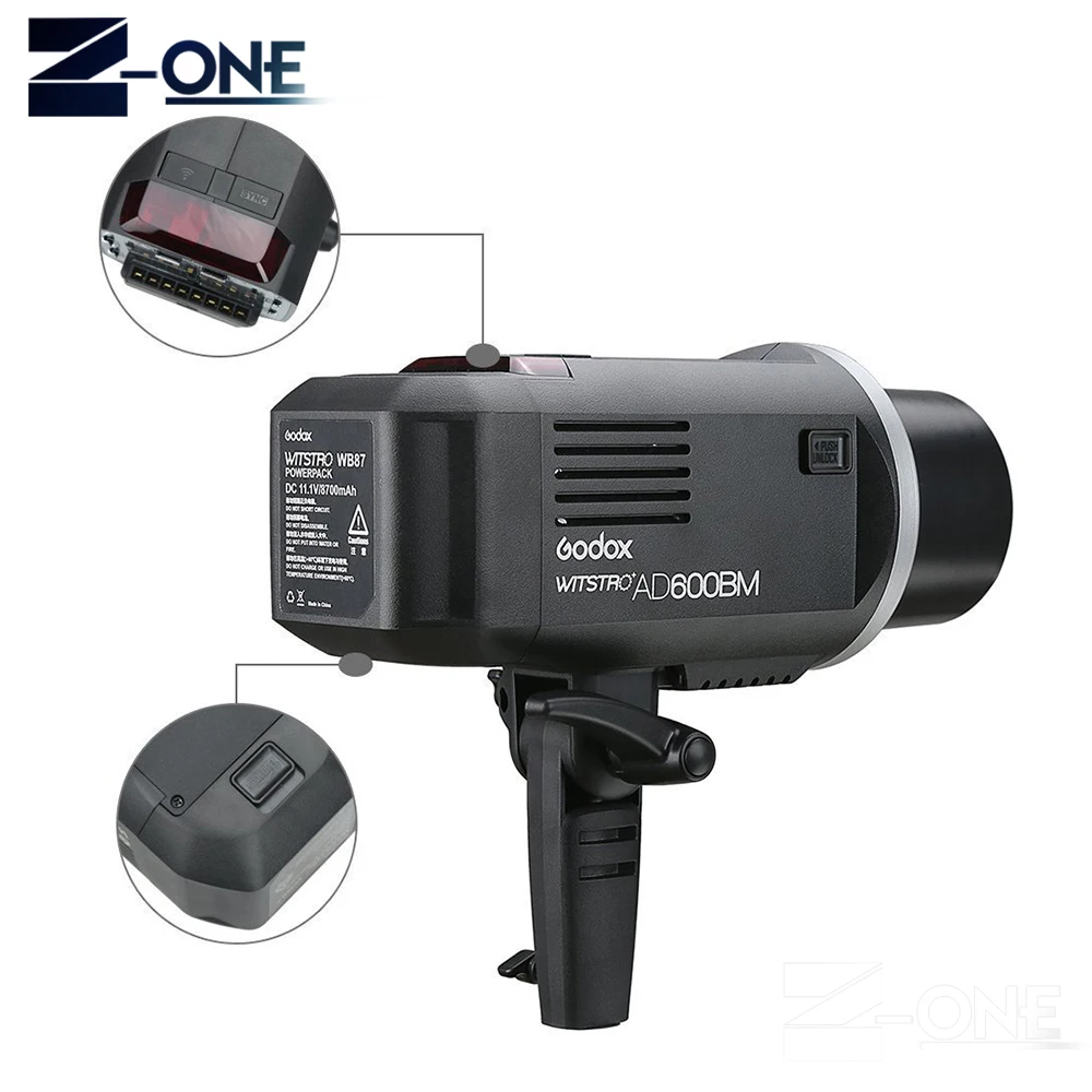 Крепление Godox AD600BM Bowens 600Ws GN87 1/8000 HSS для внешней вспышки с беспроводным триггерным