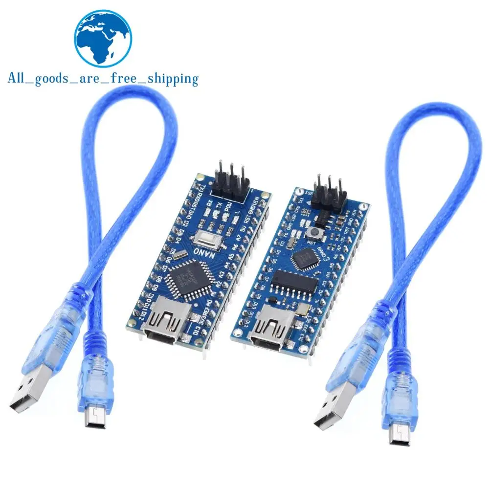 TZT Nano 3,0 контроллер совместим с arduino nano CH340 USB драйвер с кабелем NANO V3.0