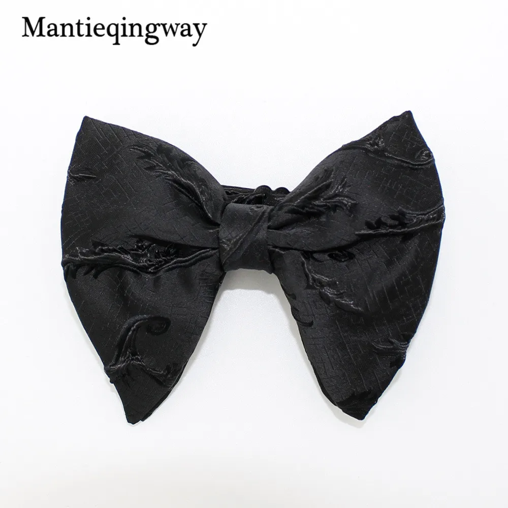 Mantieqingway ручной работы большой галстук бабочка шеи галстуки для женихов Свадебный