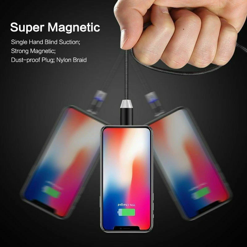 UGI 1 м 2 3 микро USB кабель для зарядки LED 360 Круглый Магнитный адаптер зарядное