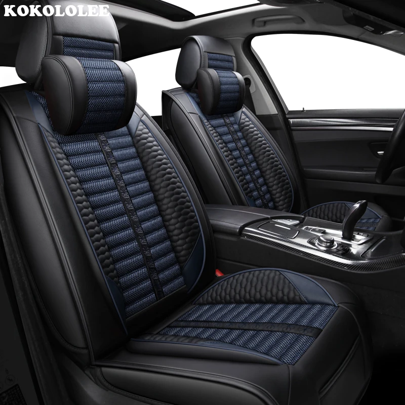 

Чехлы для сидений автомобиля kokoleee для Volkswagen все модели polo golf tiguan Passat jetta touran touareg vw Phaeton Arteon