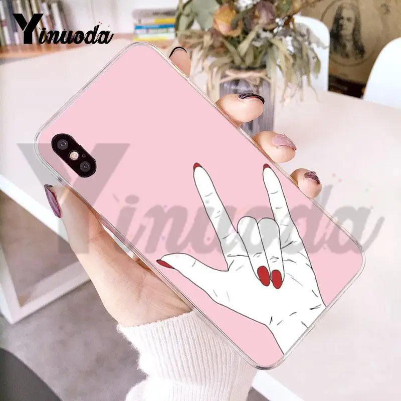 Yinuoda для iphone 7 6 X Чехол лучших друзей макияж розовые ногти Прозрачный чехол