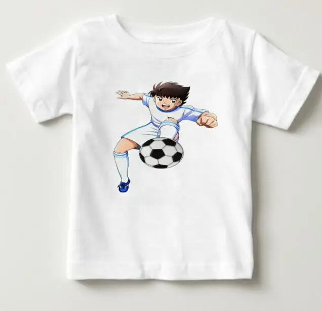 White childreT-shirt Футболки для мальчиков и девочек, От 3 до 8 лет, милые футболки детская футболка из хлопка с круглым вырезом и короткими рукавами, капитан Цубаса, NN - Цвет: White childreT-shirt