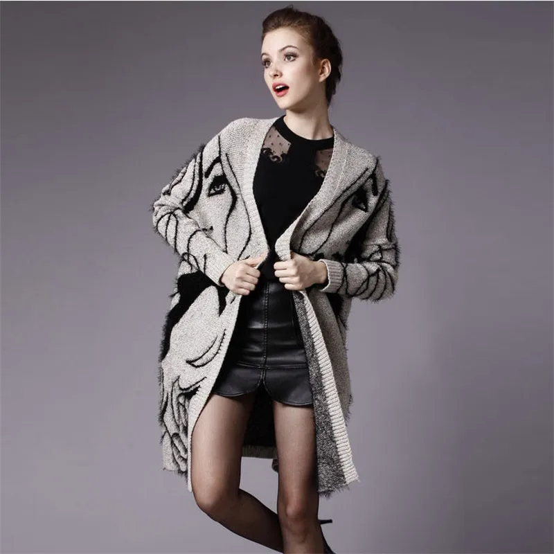 2017 женское повседневное зимнее пончо оверсайз свитера длинное пальто Pull Femme