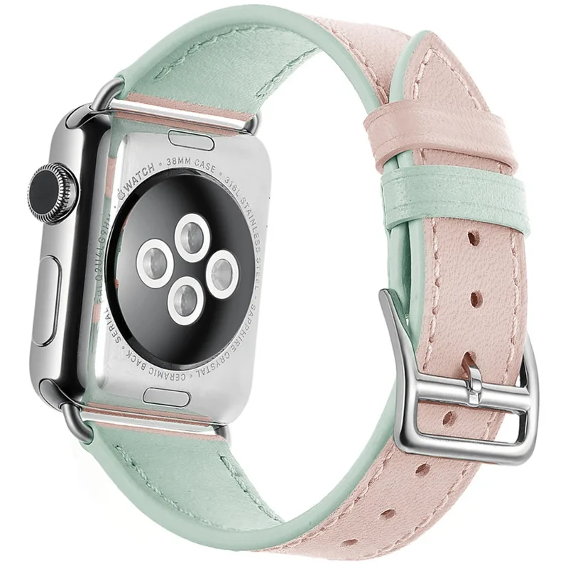LEONIDAS ремешок для часов из натуральной кожи Apple Watch 38 мм ярких цветов модный