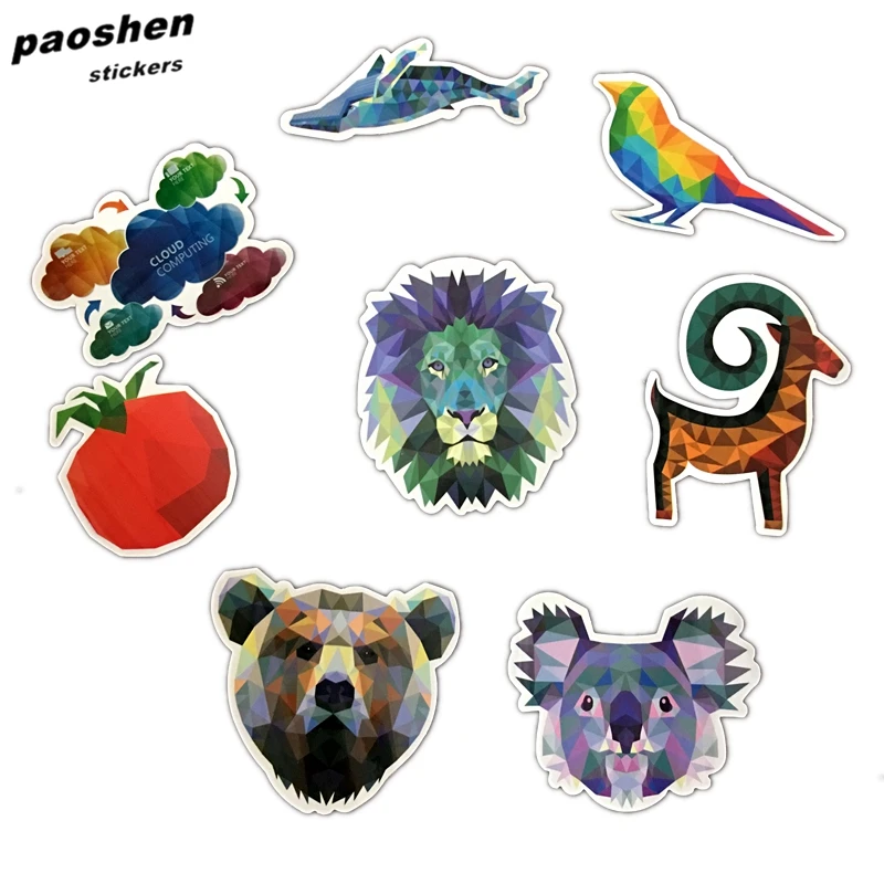 35 шт./лот водонепроницаемые наклейки из ПВХ с алмазными животными для ноутбука