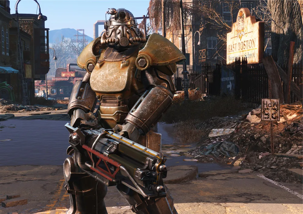 Fallout 4 игры постеры высокое качество наклейки на стену белая бумага с покрытием принты украшение дома искусство бренд - Цвет: Красный